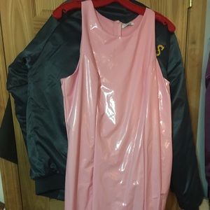 Pink vinyl dress
